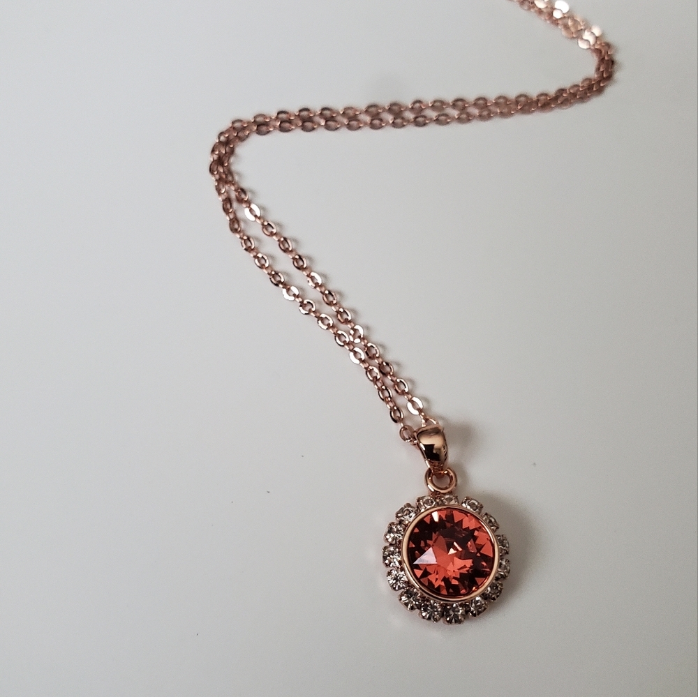Ted Baker London Coral Swarovski Crystal Daisy Lace Pendant Necklace
